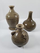 Foreside Pottery Set of 3 Beautifully Designed Vases No Chips No Wear