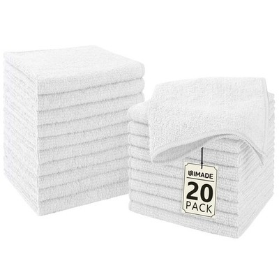 UNIMADE Washcloths - 20 Pack - Face Towels (12'' x 12''), Highly 20Pack, White