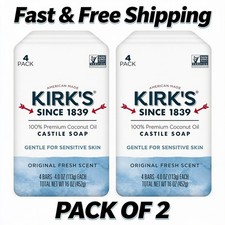 Kirk'S Original Fresh Scent Gentle Castile Soap 8 Ct Pack