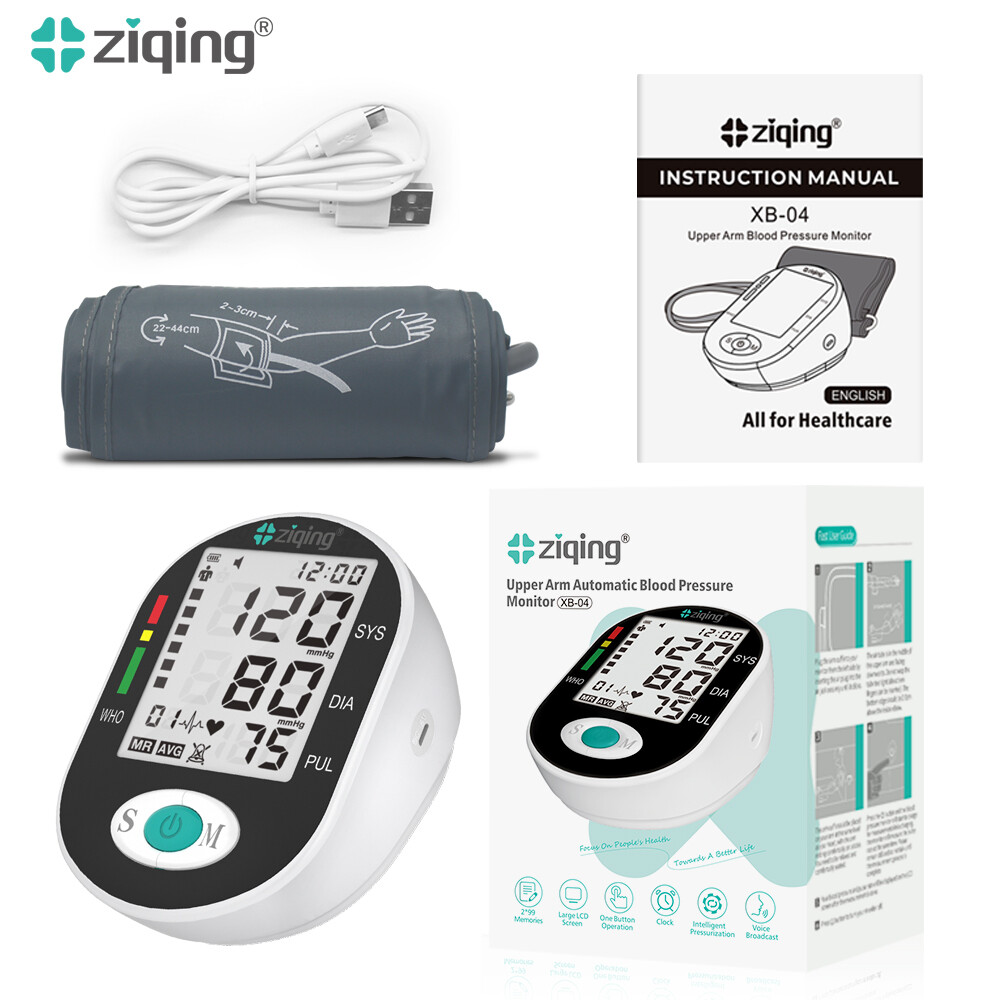 ZIQING Automatic Digital Blood Pressure Monitor Upper Arm BP Large Cuff