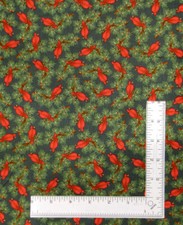 Merry Town Christmas Cardinal Birds Fabric Pine Green Cotton Studio E By Yard
