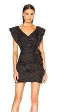  450 ISABEL MARANT ETOILE Topaz Chic Linen Sleeveles Dress Sz38 / US 6 NWT Blk