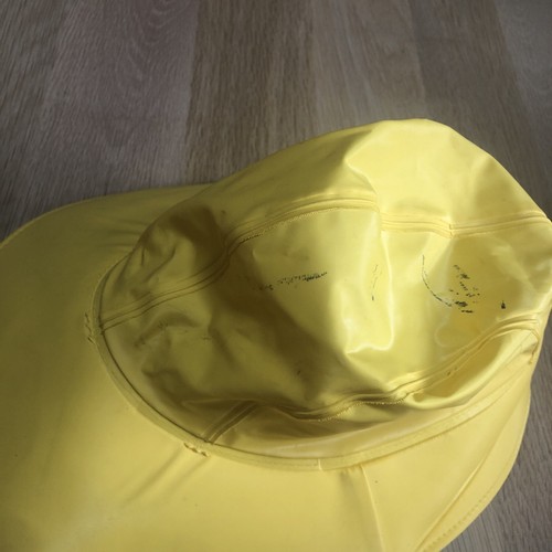 Mens Grundens Nylon and PVC Foul Weather Rain Hat Yellow Size Medium Portugal K1 - Picture 4 of 10