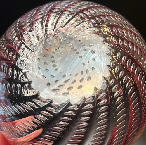 Signed MOSER Josephinenhutte Pink Glass Bullicante Bowl Underplate ROYAL FAMILY - Picture 9 of 13