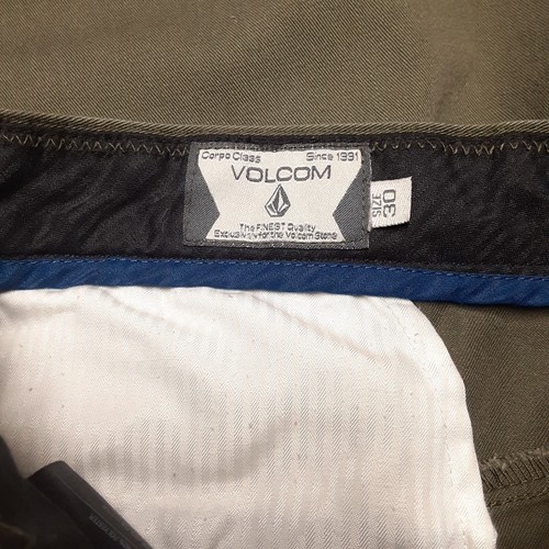 Volcom Mens Flat Front Chino Shorts Sz.30x9"/Green Camo Color/Casual/Logo - Picture 3 of 11