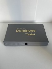 Vintage Double Six Dominoes by Cardinal - Gray Carrying Case