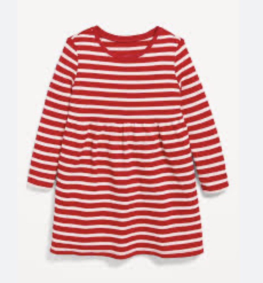 Girls GAP Kids Red White Stripe Long Sleeve Dress Medium Christmas / Holiday