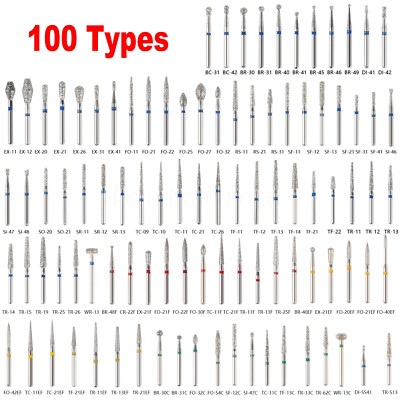 100 x Dental Diamond burs Diamantbohrer FG 1.6mm Für High Speed Handstück