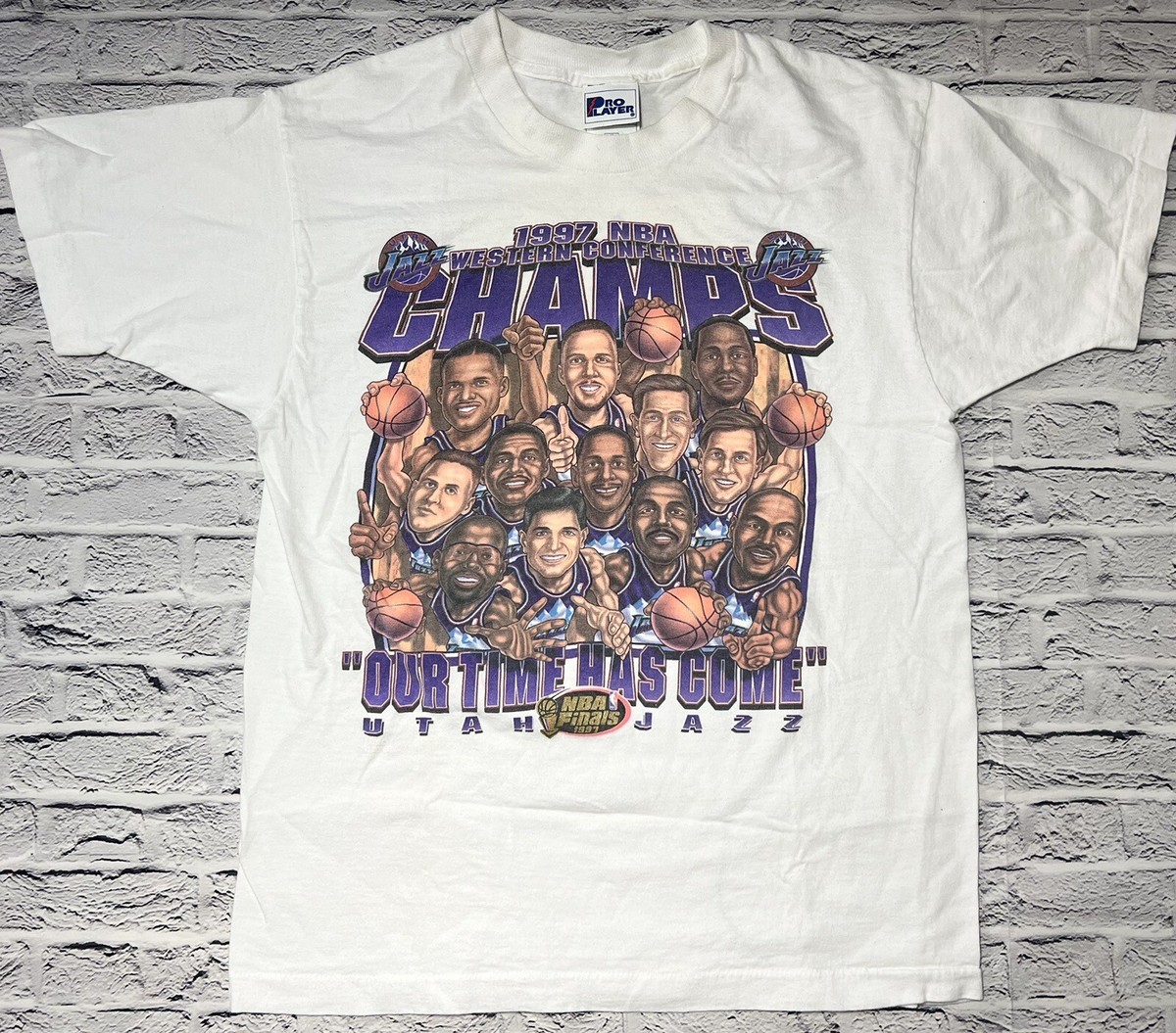 Utah Jazz Vintage 1997 NBA Finals 90s Players Faces Western