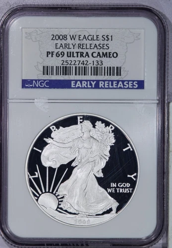 2008-W American Silver Eagle ASE $1 NGC PF69 PR69 Ultra Cameo Early Releases