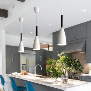 Modern Pendant Light Kitchen Wood Ceiling Lights Bar White