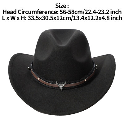 Unisex Felt Cowboy Hat with Wide Brim for Costume Party Btilasif Cowboy Hat for Women and Men Wide Brim Felt Cowgirl  main image 4