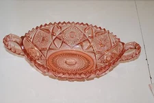 Beautiful Pink Depression Glass Double Handled Oblong Bowl L#545