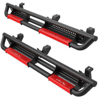Running Boards for 2007- 2018 Jeep Wrangler JK & Unlimited 4 Door Side Steps Red