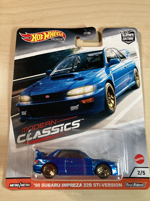#ad #ad Hot wheels new on card Premium #x27;98 Subaru Impreza 22B STi Damaged blister GBP 24.50