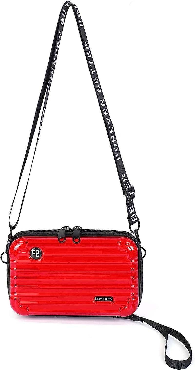 Hard Shell Cosmetic Bag Women Mini Suitcase Shape Crossbody Bag Shoulder Purses eBay