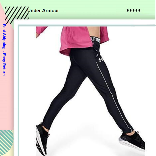 Under Armour Girl's, Play Up Pant, Black, Youth S - Picture 5 of 6