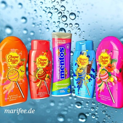 Chupa Chups-Duschgel, Tutti frutti, Erdbeere, Apple Crush, Cola, Cherry,