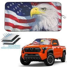 For Toyota Sequoia Windshield Sun Shade Eagle US Flag Patriot Heat Protection