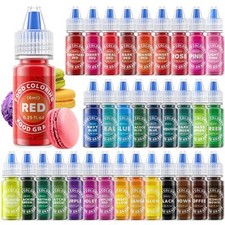 Food Coloring - 33 Food Grade Vibrant Colors Food Coloring Liquid Set Food Dy...