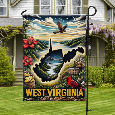 West Virginia Map State Flag Graden Flag