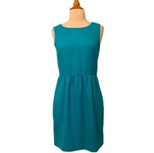 J Crew Classic Sleeveless Teal Short Dress, Sheath Dress, Lightweight, Size 2