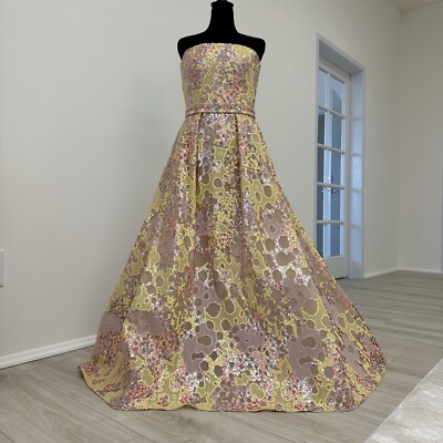 Elie Saab Strapless belted pleated sequin-embellished embroidered tulle gown | eBay Elie Saab Strapless belted pleated sequin-embellished embroidered tulle gown | eBay