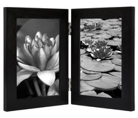 4x6 Inch Black Hinged Picture Frame With Glass Front, Stands Vertically On Deskt 4x6 Inch Black Hinged Picture Frame With Glass Front, Stands Vertically On Deskt