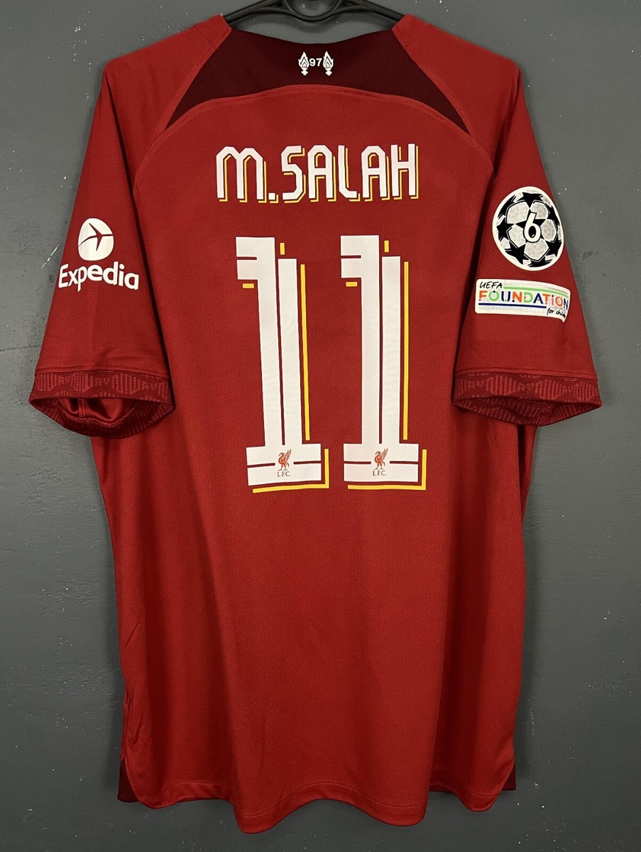 MENS FC LIVERPOOL 2022/2023 SALAH UEFA SOCCER FOOTBALL SHIRT 