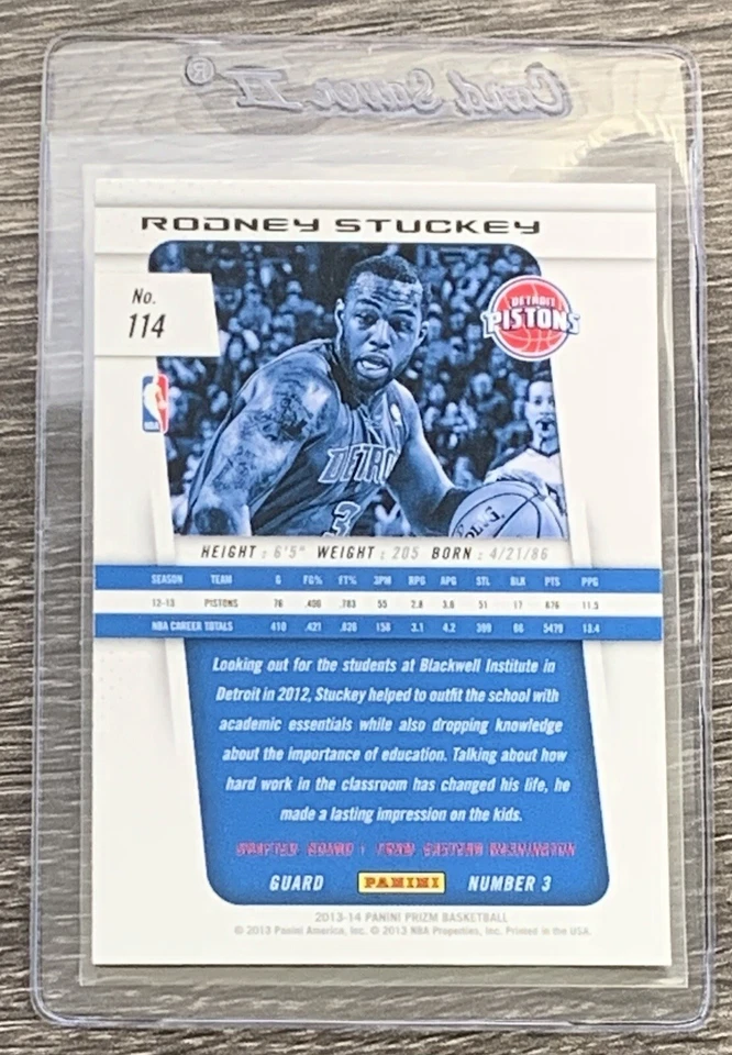2013-14 Panini Prizm #114 RODNEY STUCKEY 🏀 Detroit Pistons 🏀FREE SHIPPING🏀 - Image 2 of 4