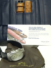 PHILIP STEIN SIGNATURE SERIES 50mm TESLAR WHITE DIAL WATCH EXTRA BAND WORKING