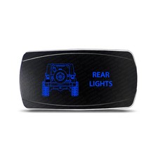 Rocker Switch For Jeep Wrangler Jk Rear Lights Symbol - Horizontal - Blue Led Rocker Switch For Jeep Wrangler Jk Rear Lights Symbol - Horizontal - Blue Led