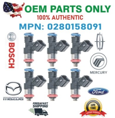 #ad #ad NEW OEM Bosch x6 Fuel Injectors for Mazda Ford Lincoln Mercury 3.5L 3.7L V6 $213.90