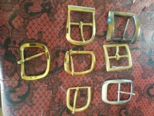 7 Assorted Belt Buckles 2 Marked Brass