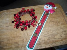 MERRY CHRISTMAS JINGLE BELL SNOWMAN HANGER DOOR/WALL HANGER  VINE WREATH NICE