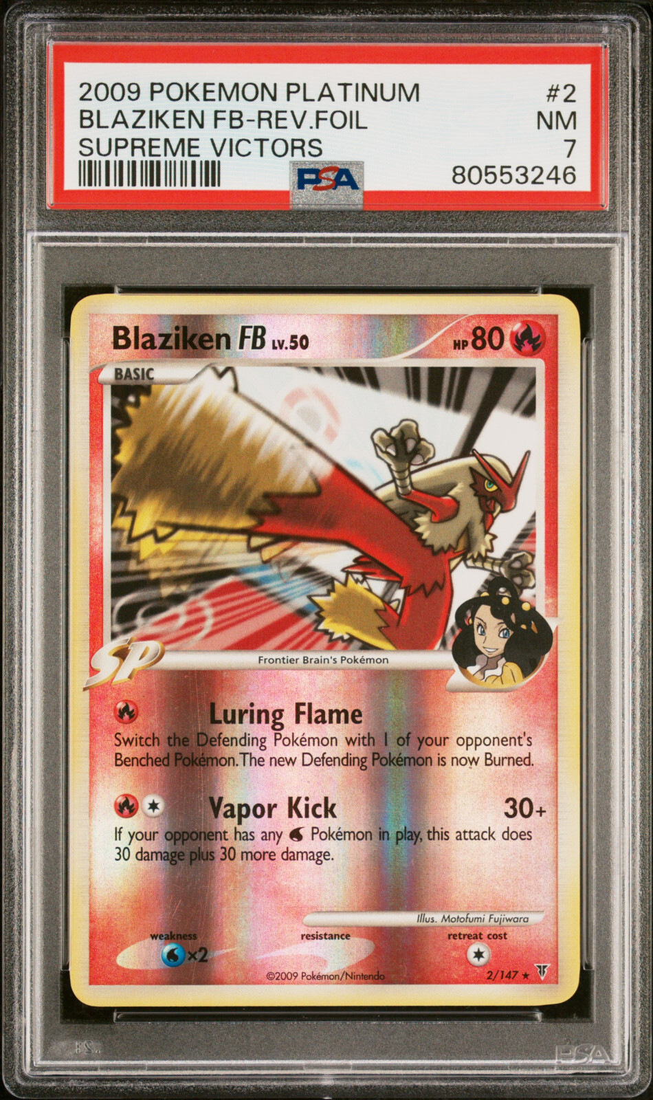 2009 POKEMON SUPREME VICTORS BLAZIKEN FB #2 REVERSE HOLO PSA 7 NM #80553246