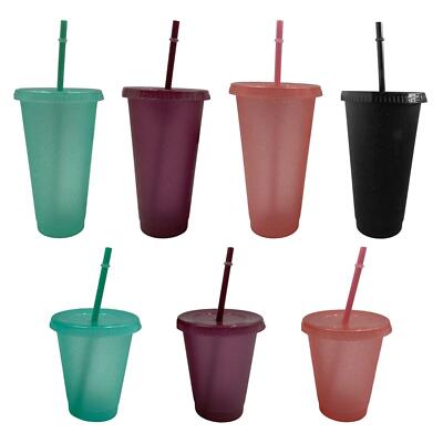 Kunststoff Trinkflasche Strohhalm Becher Flash Pulver Becher für Camping Kinder Erwachsene