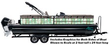 Teal Boards Painted Ship Deck Graphic Wrap Decal Bass Fishing Pontoon Boat Vinyl