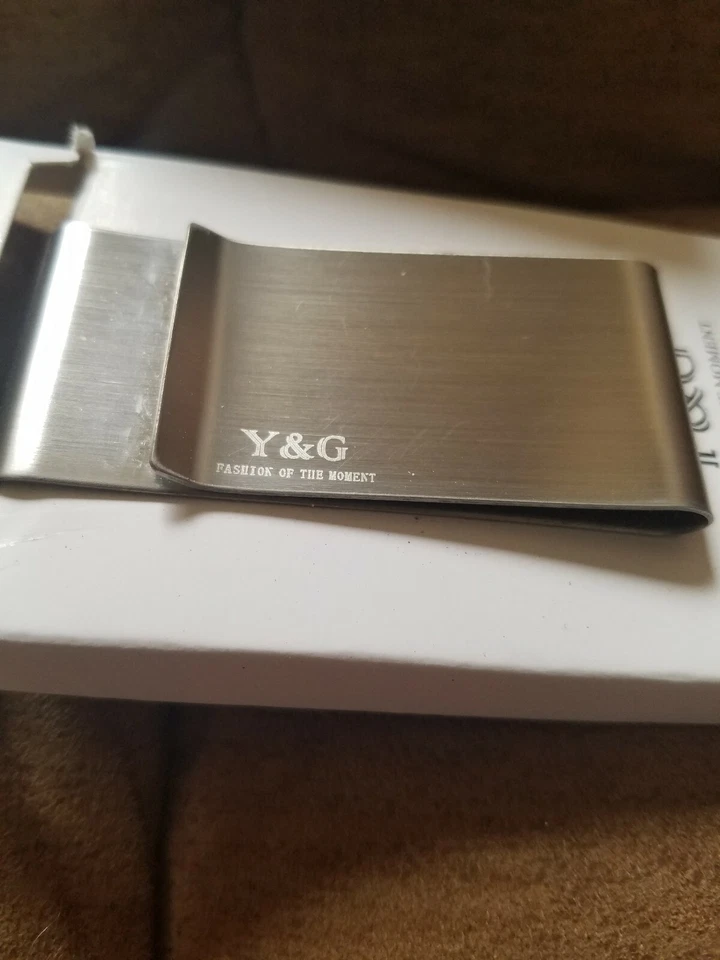 Clip de dinero de acero inoxidable para hombre diseño ajustado regalos de Y&G Foto 3 de 4