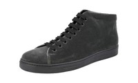 Prada Samt + Leder Downtown High-Top Sneaker - Grau - Neu - 9 43