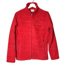 Columbia Jacket Women's Medium Red Fleece Sportswear Full Zip Pockets Outdoor
