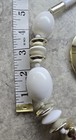 CHUNKY RETRO VTG BEADED STATEMENT NECKLACE SAUCER BANGLE LUCITE WHITE GOLD BEADS — photo 6