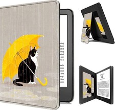 Kindle 11th Gen 2021 Case 6.8? PU Leather Cover Auto Wake Cat Design Magnetic