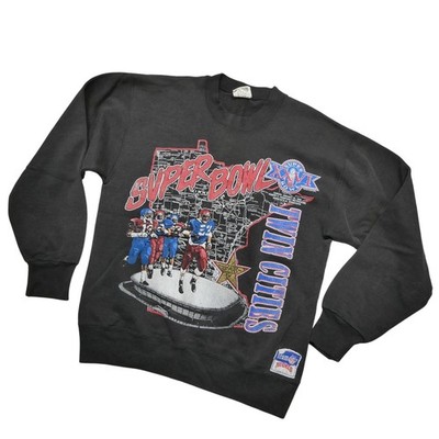 Vintage Super Bowl XXVI Sweatshirt Mens Medium Black NFL Football Nutmeg 90s
