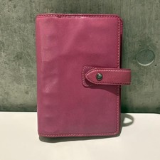 Filofax Malden Personal Organizer Bible Magenta Leather 23mm Ring Discontinued