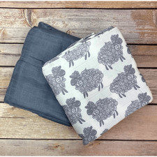 Sheep  Gray, 2pk of BAMBOO Muslin Swaddles 50"x50" made from Bamboo, muslin, nu