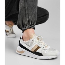 Gola Eclipse Mode Sneaker White Silver Gold Multi Suede Shoes SZ 7 EUC Metallic