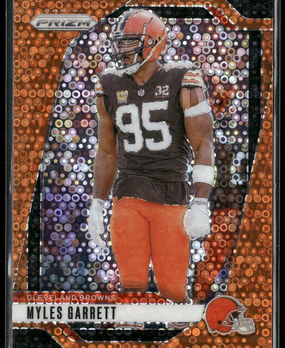 2024 Panini Prizm #69 Myles Garrett Orange Disco Prizm