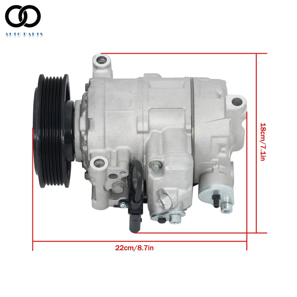 Compresor de aire acondicionado con embrague apto para Audi A6 Q5 A6 Quattro S4 V6 3,0 L 3,2 L 2006-2012 Foto 2 de 4