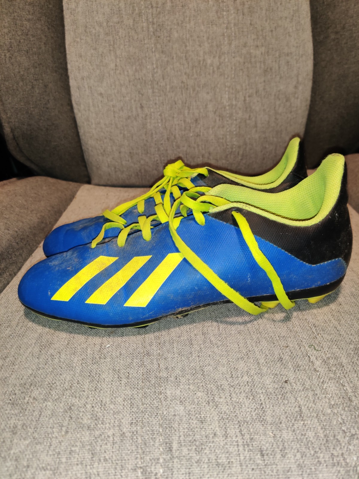 Adidas X Soccer Cleats Men's Size 5 Blue Black Yellow thumbnail 8
